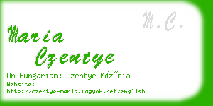 maria czentye business card